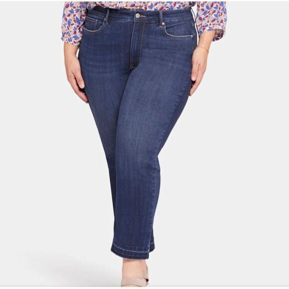 NYDJ Marilyn Straight Dark Wash Jeans size 14 EUC - Picture 2 of 13